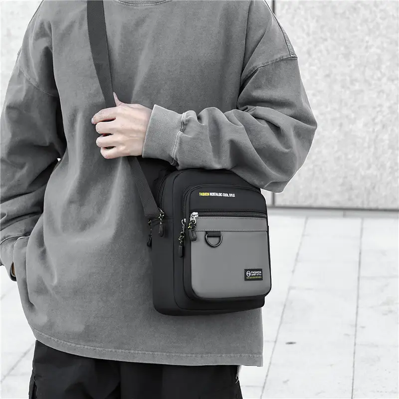Men's Green Crossbody Bag with Phone Pocket - Image 7