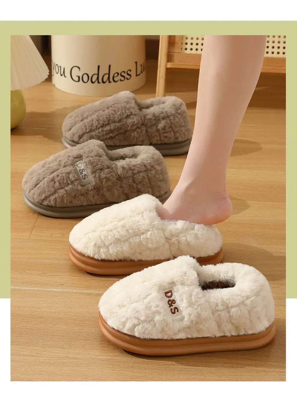 Women Wool Plush Slippers White Grey 2024 — feature 13