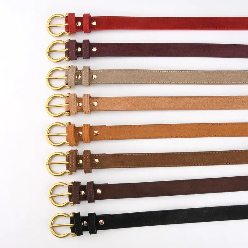 Black Vintage Frosted Leather Belt for Women - Image 11