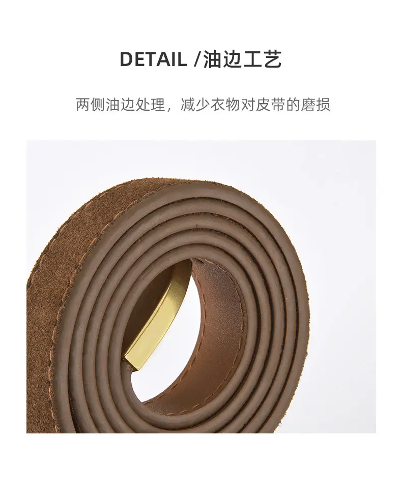 Black Vintage Frosted Leather Belt for Women — feature 7