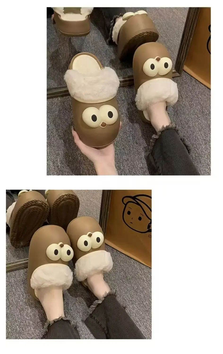 Cute Cartoon Moon Slippers Winter Ins Cotton Warm — feature 11