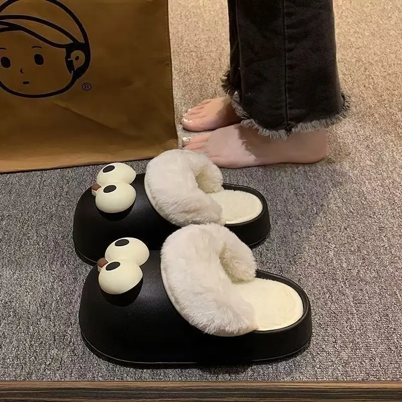 Cute Cartoon Moon Slippers Winter Ins Cotton Warm - Image 2