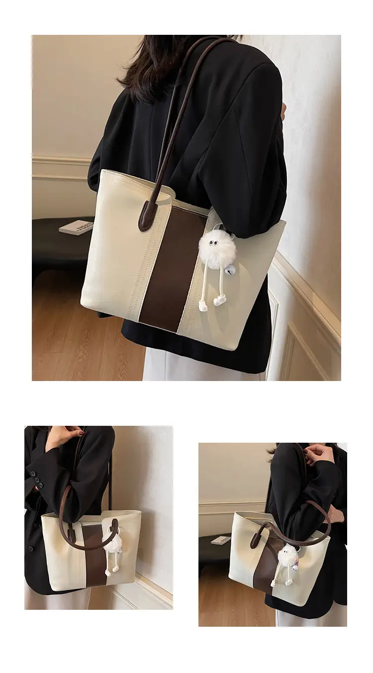 Black Large Capacity Women's Shoulder Tote Bag — feature 12
