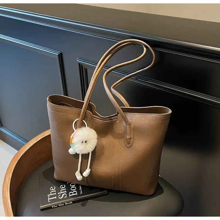 Black Large Capacity Women's Shoulder Tote Bag — feature 19