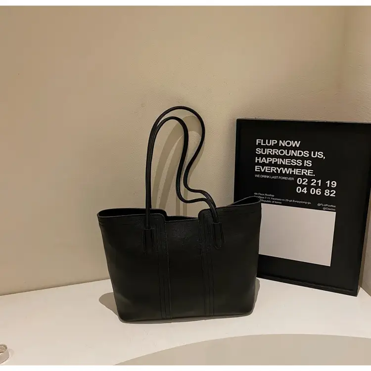 Black Large Capacity Women's Shoulder Tote Bag — feature 20