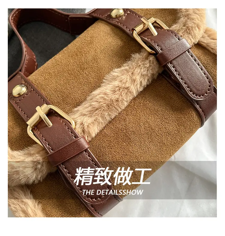 2025 Plush Shoulder Bag Pink Square Design — feature 11