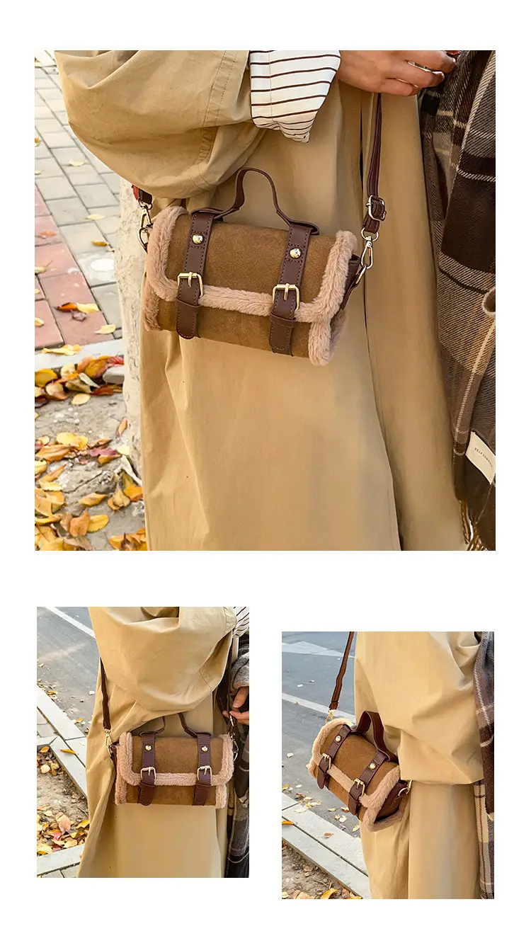 2025 Plush Shoulder Bag Pink Square Design — feature 5