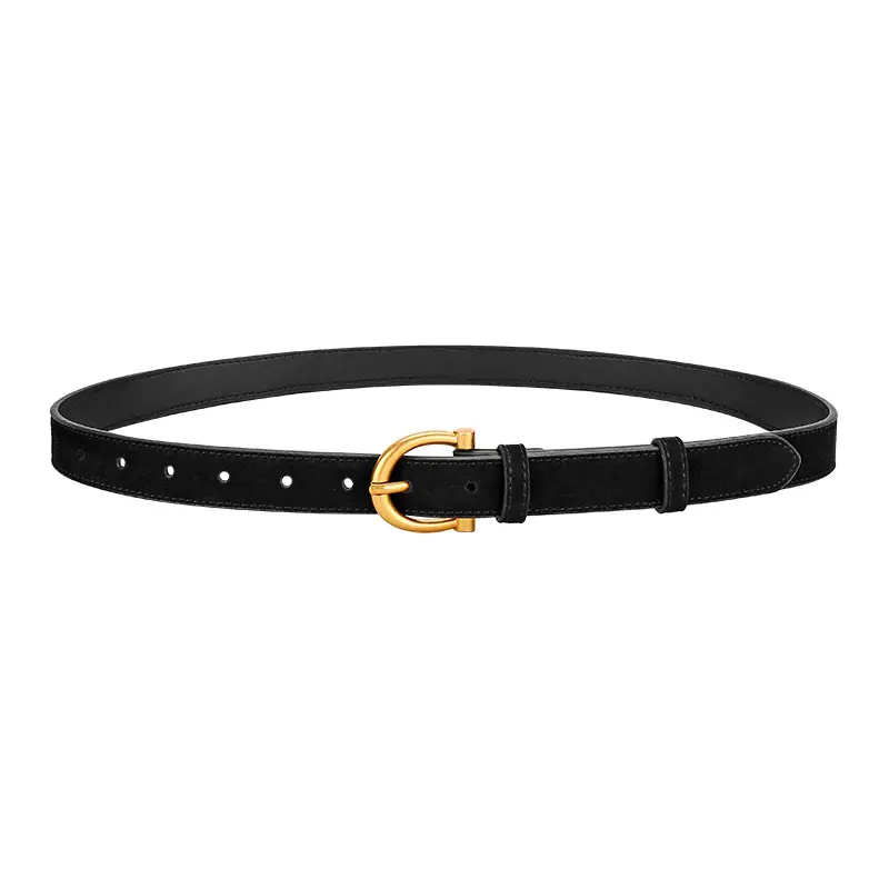 Black Gold Plated Women's Belt with Suede Strap - Image 9
