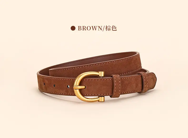Black Gold Plated Women's Belt with Suede Strap — feature 11
