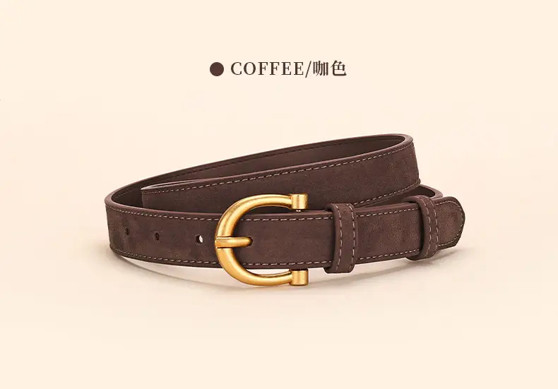 Black Gold Plated Women's Belt with Suede Strap — feature 12