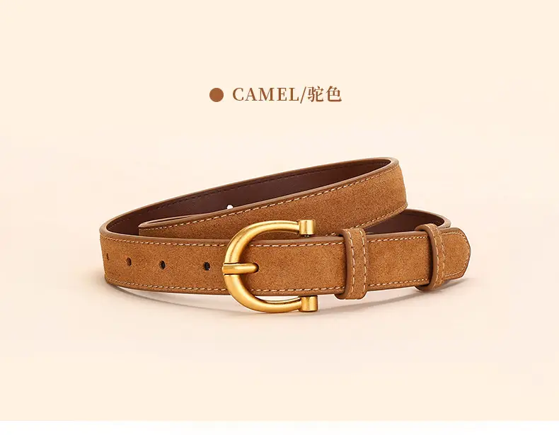 Black Gold Plated Women's Belt with Suede Strap — feature 13