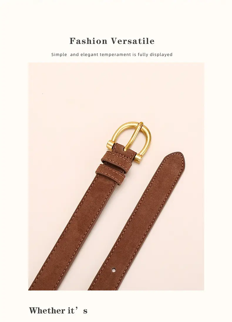Black Gold Plated Women's Belt with Suede Strap — feature 22