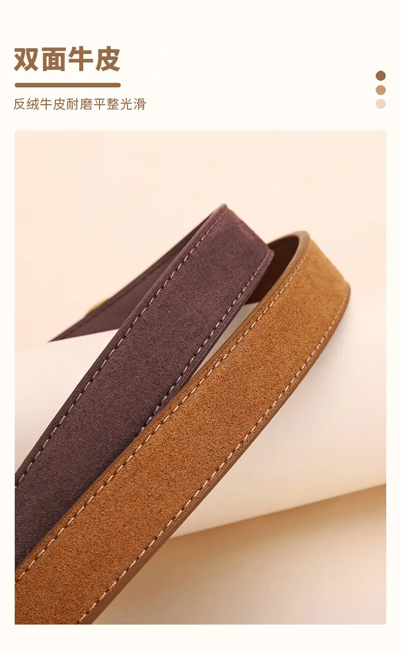 Black Gold Plated Women's Belt with Suede Strap — feature 7