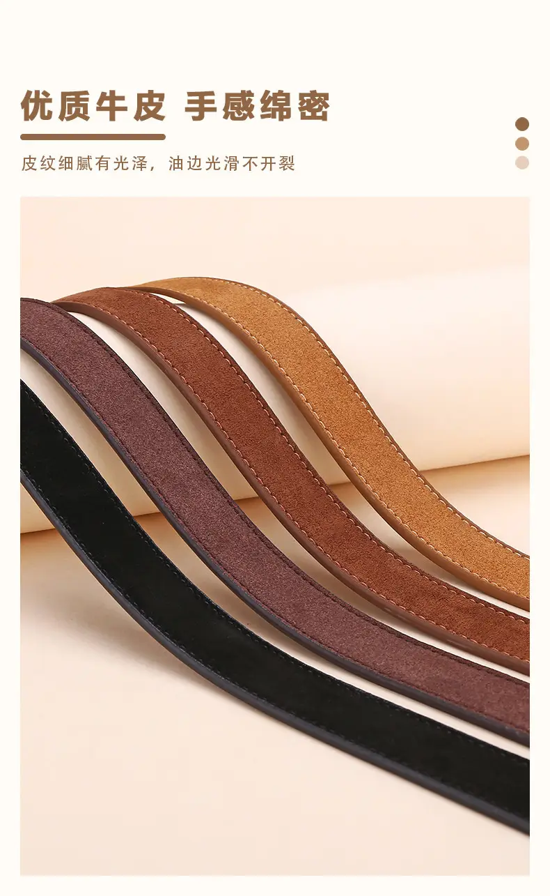 Black Gold Plated Women's Belt with Suede Strap — feature 8