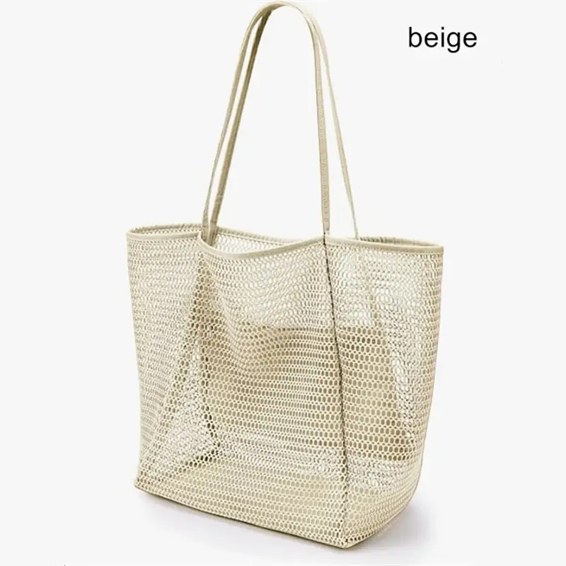 Foldable Mesh Beach Bag Large Capacity Travel Tote - Image 2