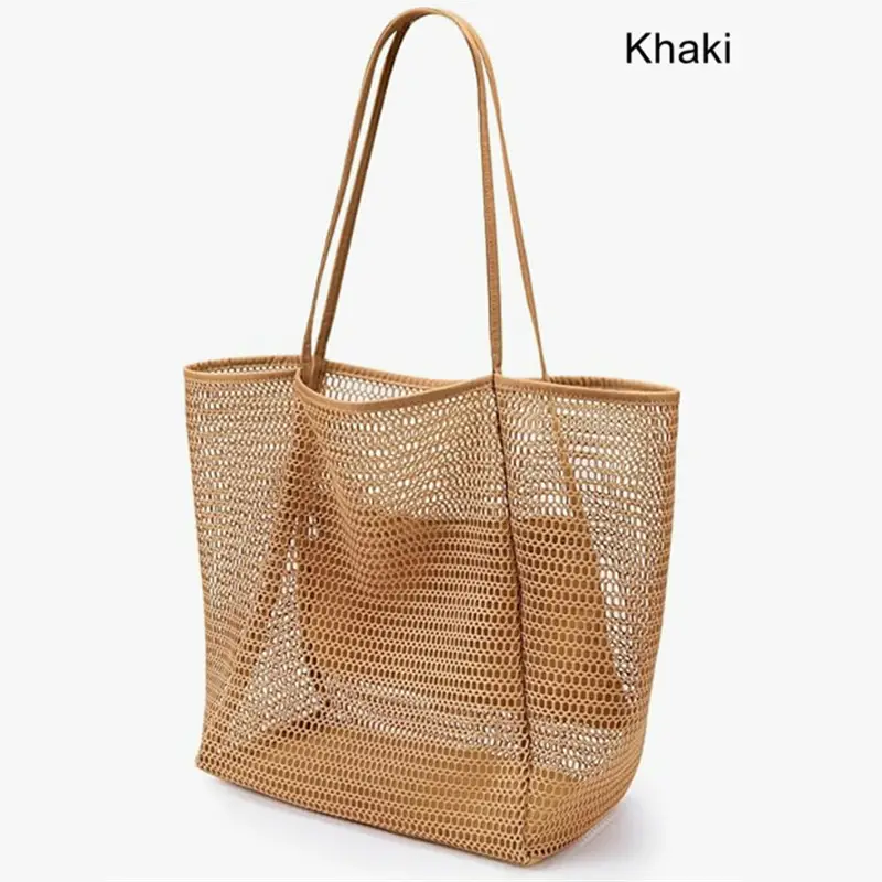 Foldable Mesh Beach Bag Large Capacity Travel Tote - Image 3
