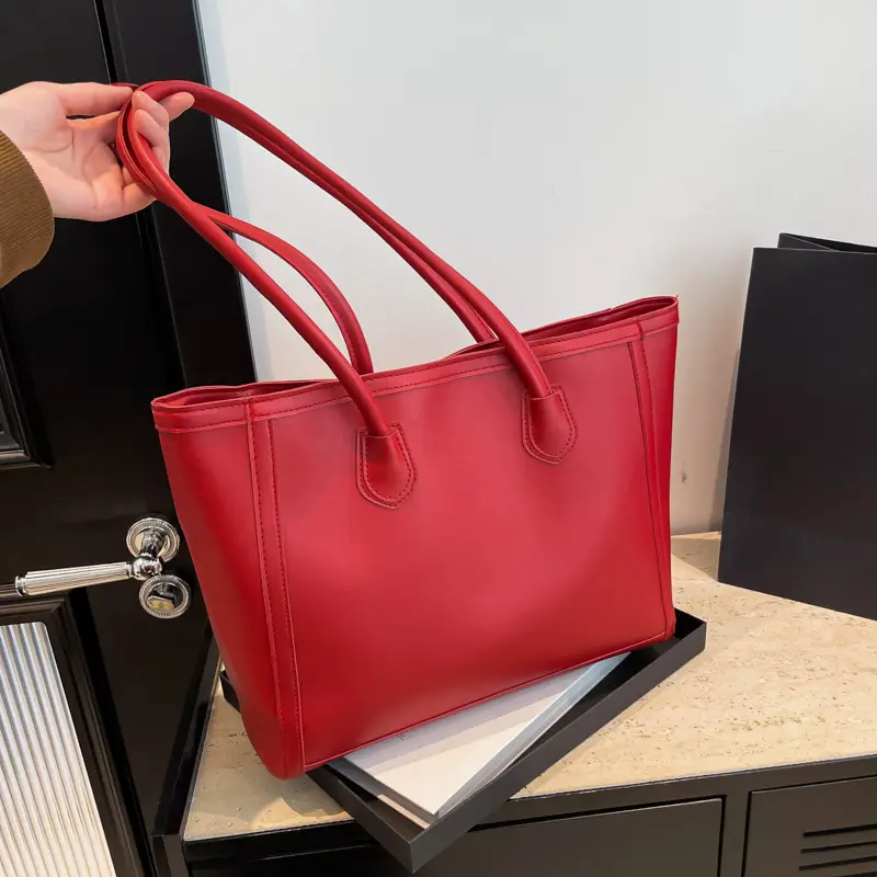 Large Capacity Korean Style Women's Brown Tote Bag - Image 4