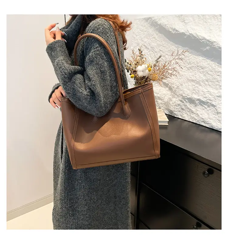Large Capacity Korean Style Women's Brown Tote Bag β feature 16