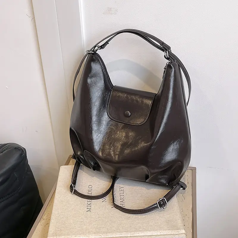 Women's Korean Style Shoulder Bag Large Capacity Brown - Image 5