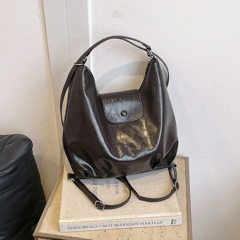 Women's Korean Style Shoulder Bag Large Capacity Brown - Image 6