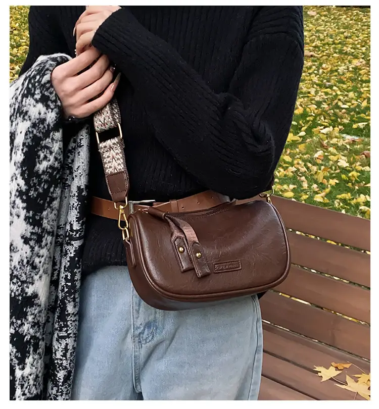 2024 Small Messenger Bag Women Brown Black White — feature 2