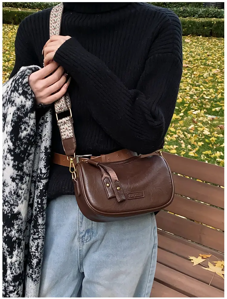 2024 Small Messenger Bag Women Brown Black White — feature 26