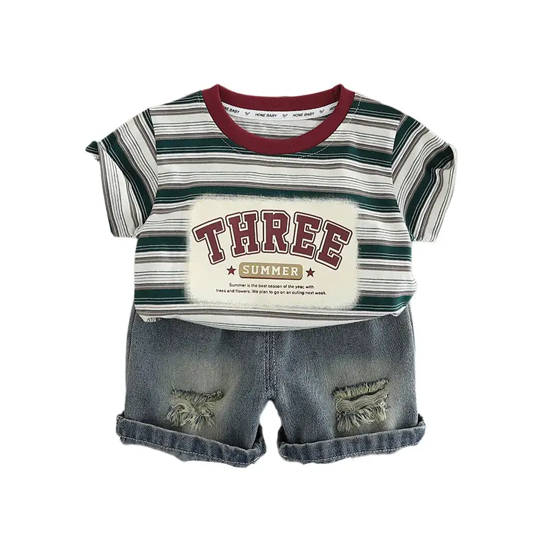 Boys Striped 2-Piece Summer Suit 1-5Yr - Image 8