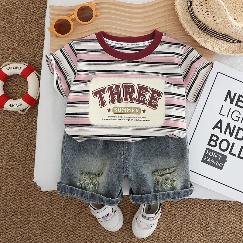 Boys Striped 2-Piece Summer Suit 1-5Yr - Image 2