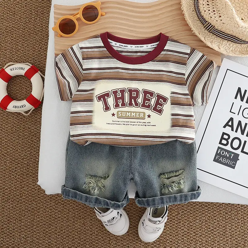 Boys Striped 2-Piece Summer Suit 1-5Yr - Image 3