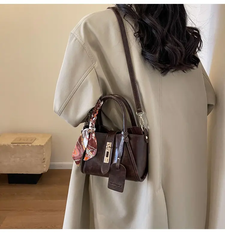 French Fashion Litchi Pattern Bucket Bag Women 2024 — feature 25