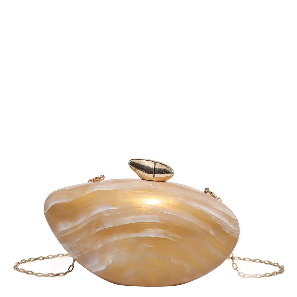 Golden Glass Crossbody Bag for Women Elegant Evening Accessory