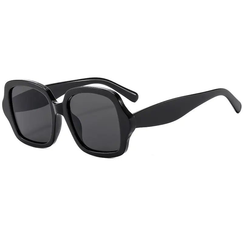 Retro Geometric Black Leopard Print Sunglasses Women