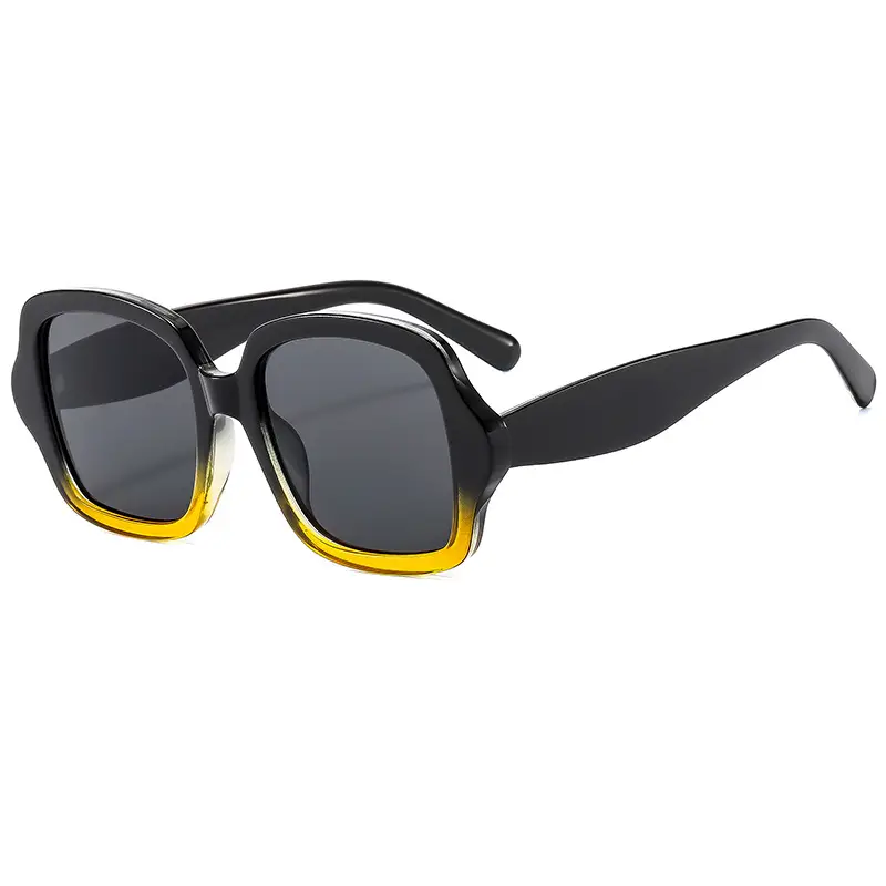 Retro Geometric Black Leopard Print Sunglasses Women - Image 2
