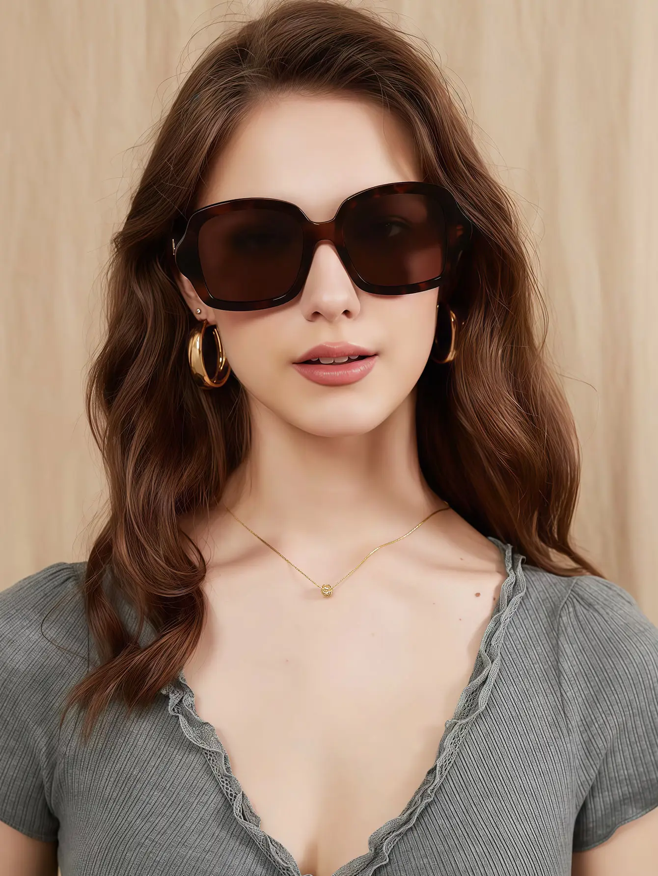 Retro Geometric Black Leopard Print Sunglasses Women — feature 1
