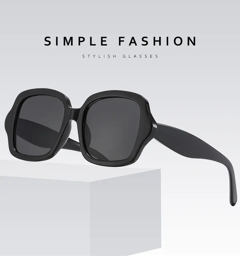 Retro Geometric Black Leopard Print Sunglasses Women — feature 2