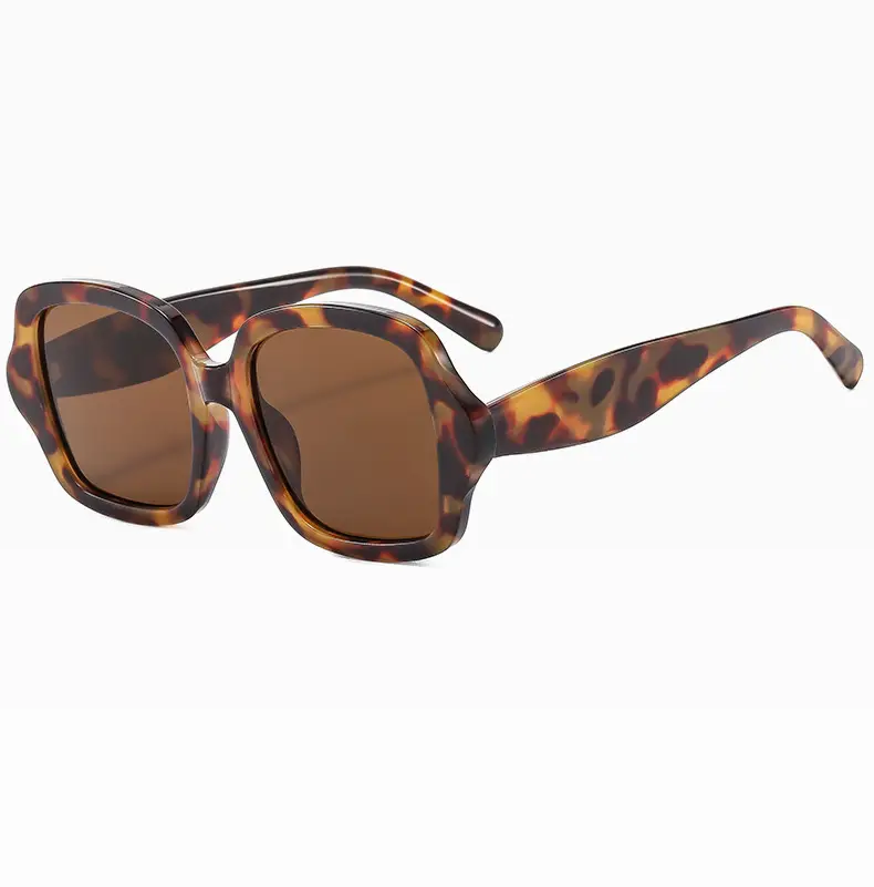 Retro Geometric Black Leopard Print Sunglasses Women — feature 22
