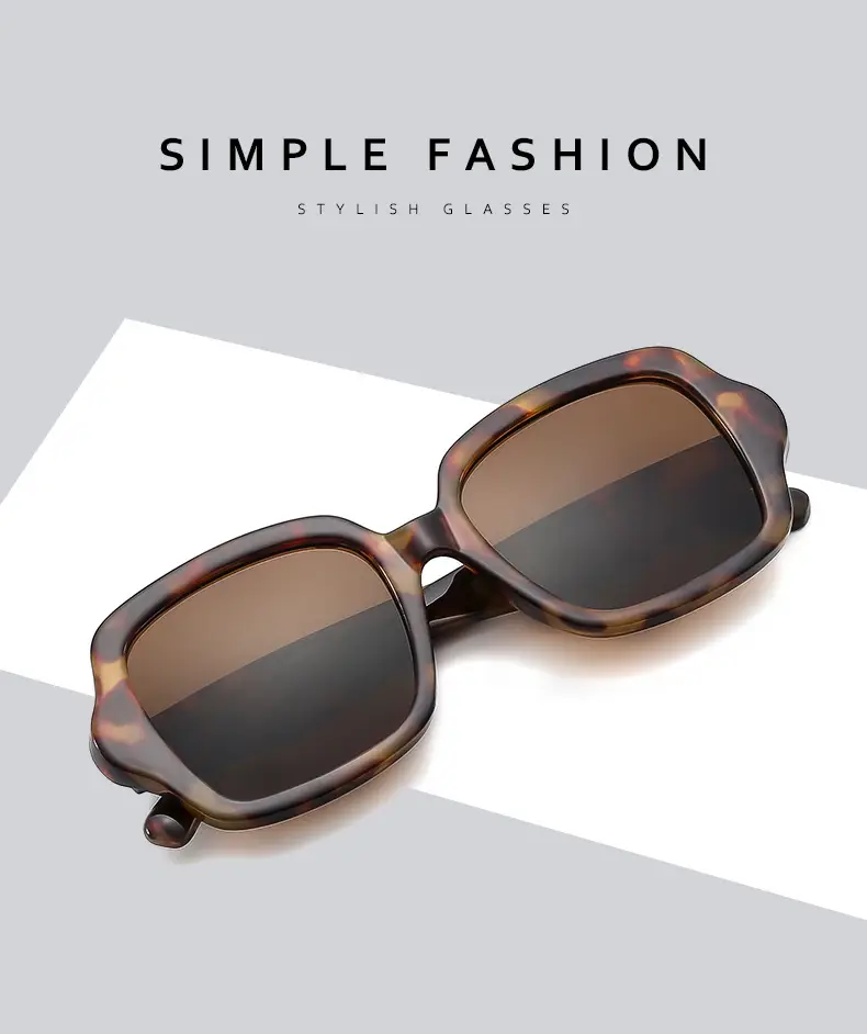 Retro Geometric Black Leopard Print Sunglasses Women — feature 3