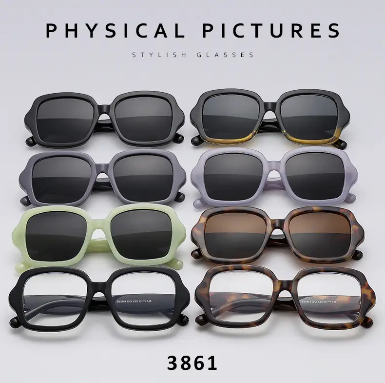 Retro Geometric Black Leopard Print Sunglasses Women — feature 5