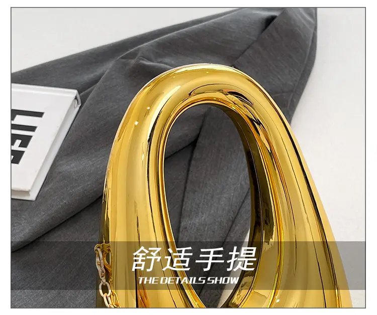 Oval Crossbody Bag for Women Gold Silver Brown — feature 5