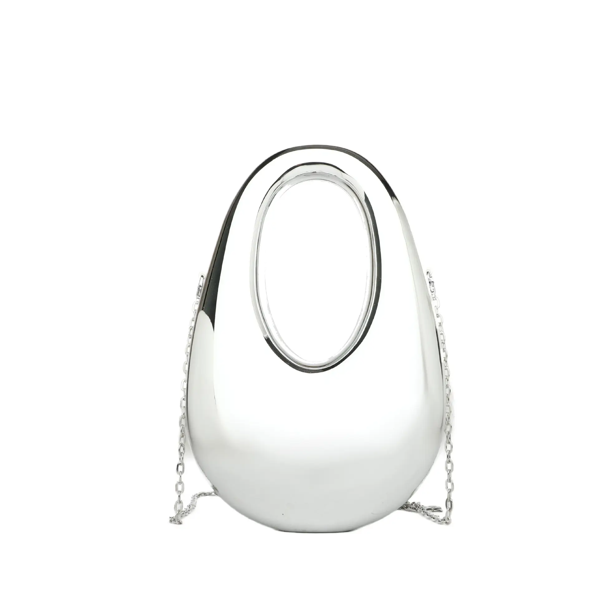 Oval Crossbody Bag for Women Gold Silver Brown