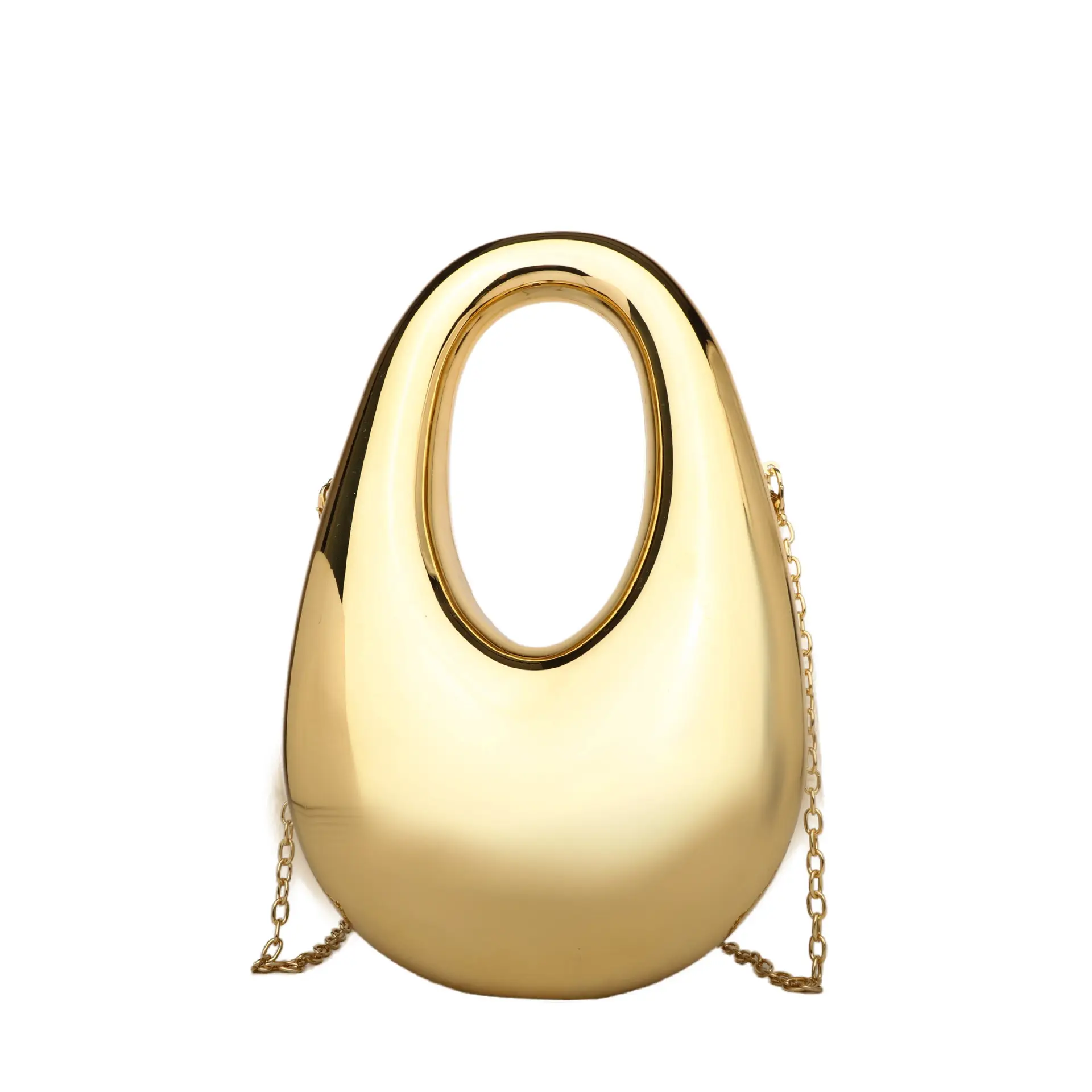 Oval Crossbody Bag for Women Gold Silver Brown