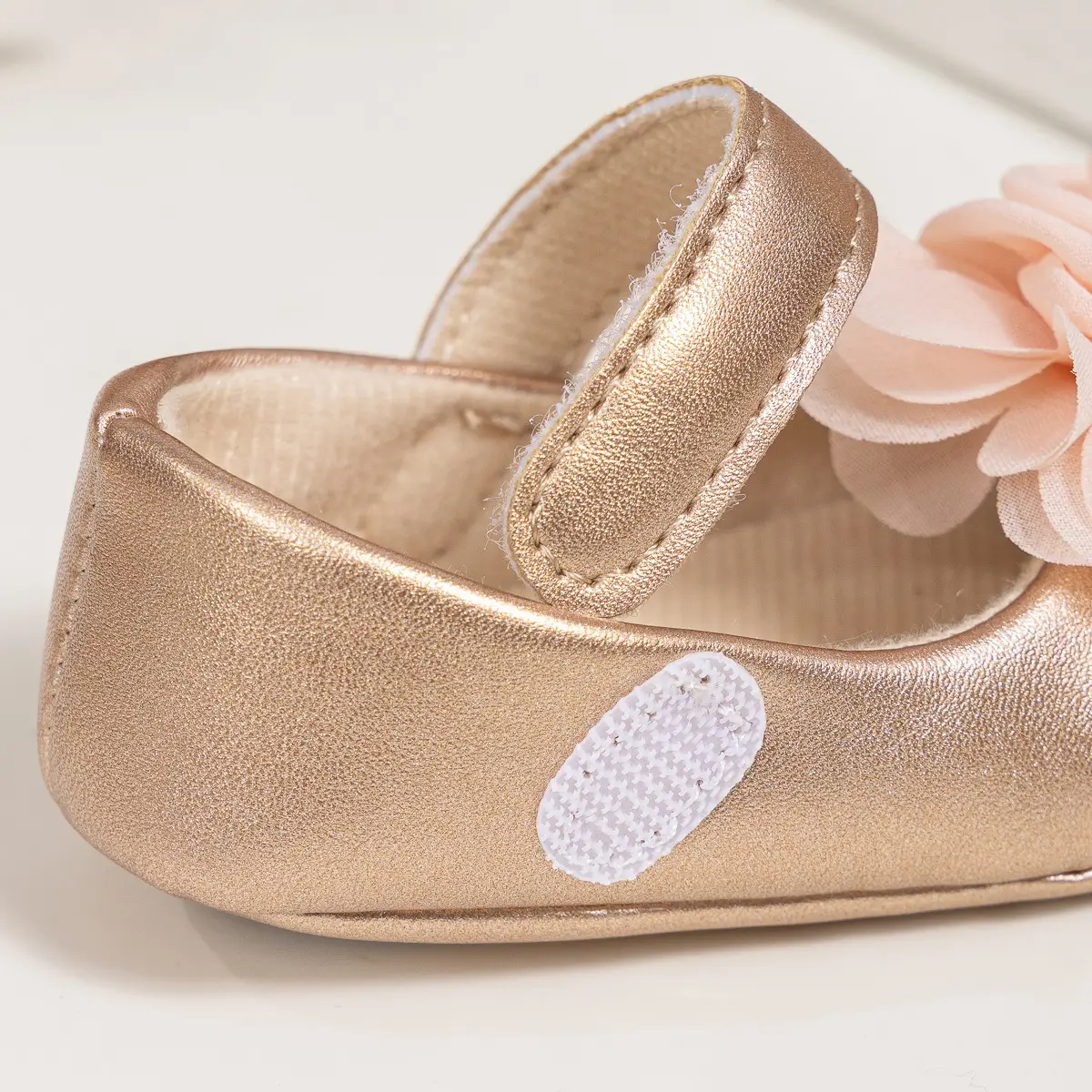 Princess Flower Velcro Baby Shoes Pink Gold β feature 10