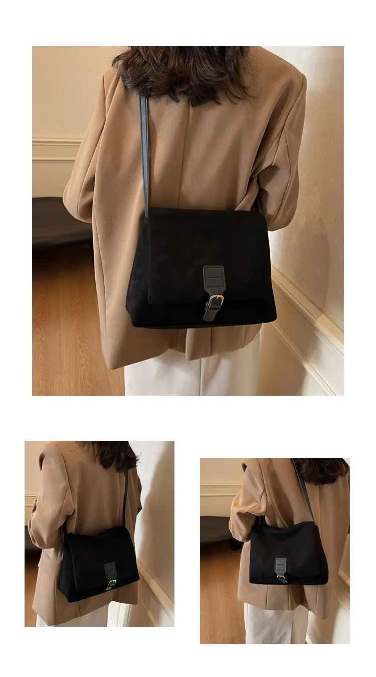 2024 Women's Retro Frosted Shoulder Bag Brown — feature 11
