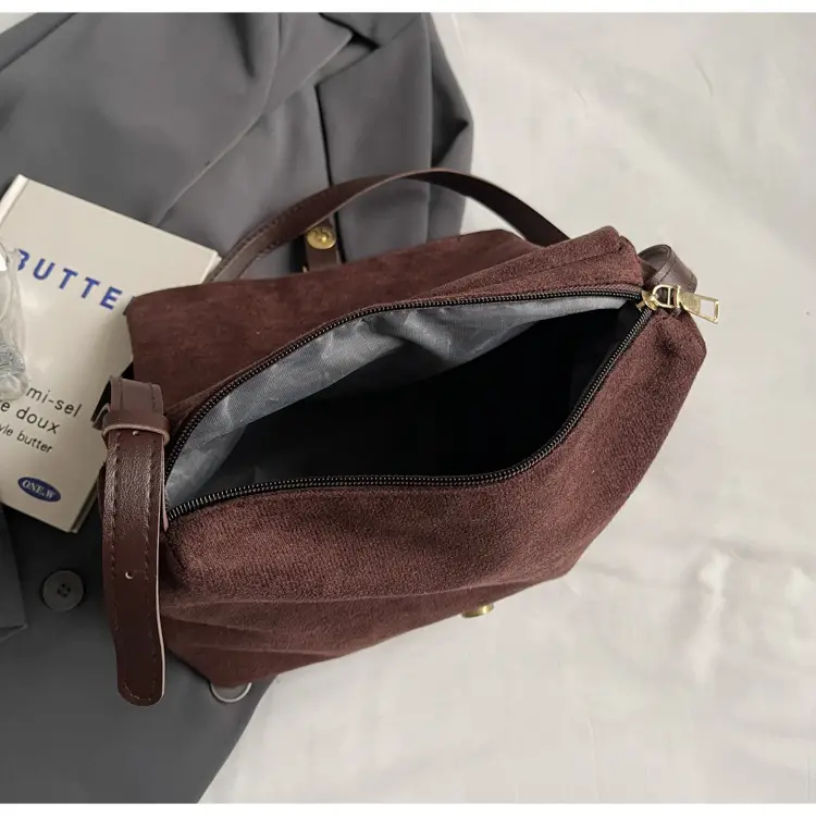 2024 Women's Retro Frosted Shoulder Bag Brown — feature 29