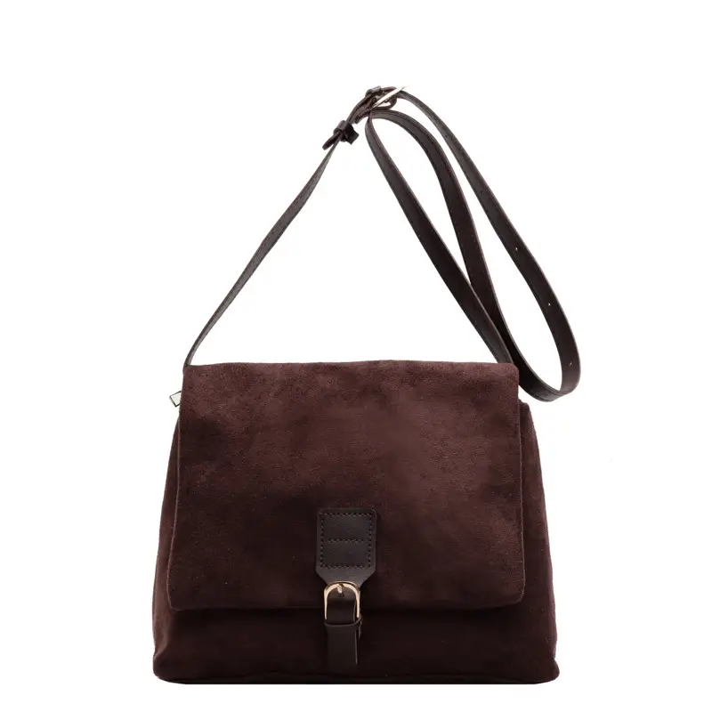2024 Women's Retro Frosted Shoulder Bag Brown - Image 4