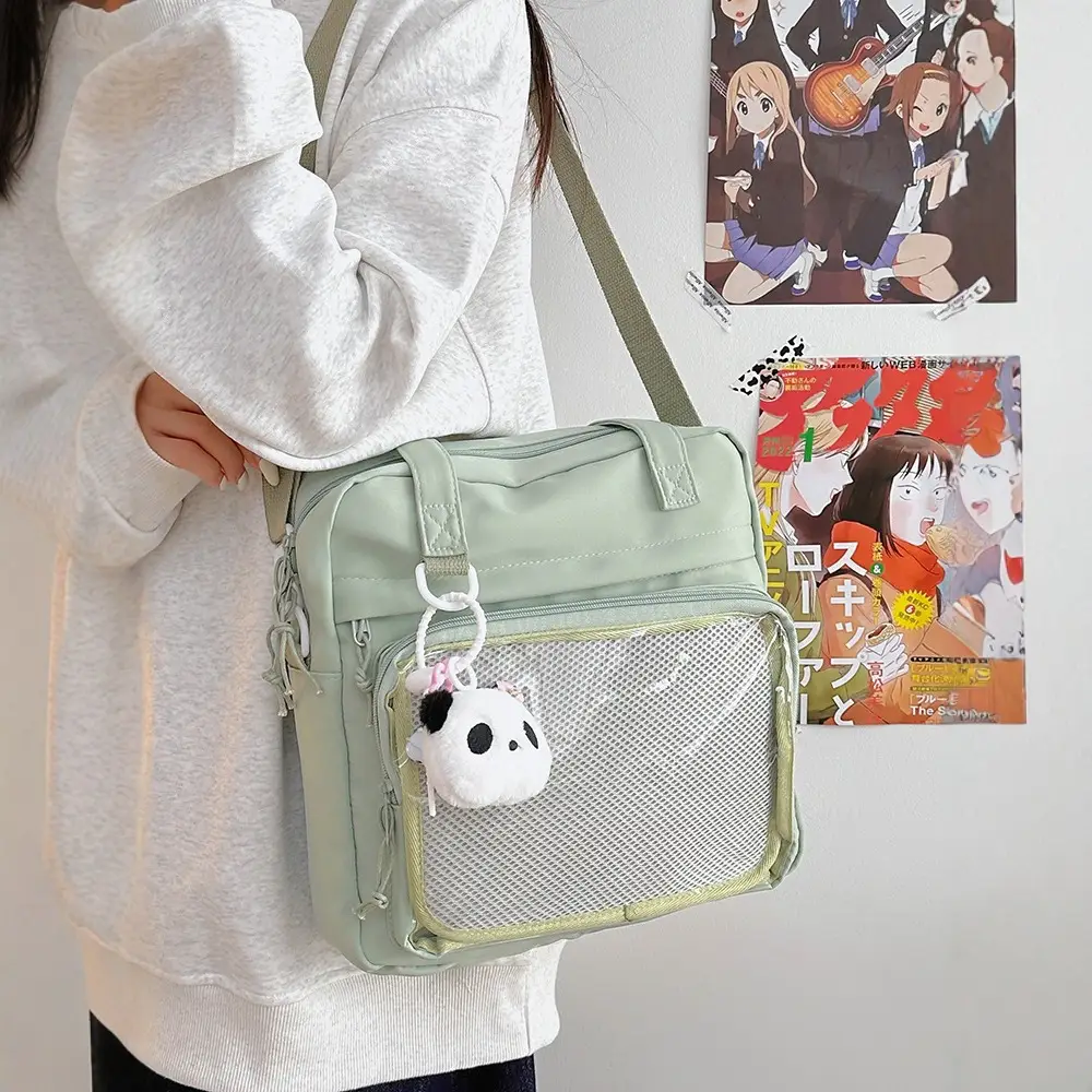 Green Mesh Shoulder Bag for Women - Image 10