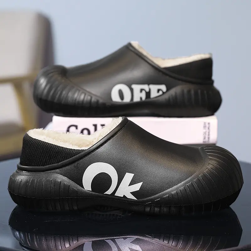 Men's Cotton Slip-On Shoes Off White Warm Winter - Image 5