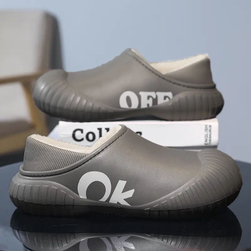 Men's Cotton Slip-On Shoes Off White Warm Winter - Image 7