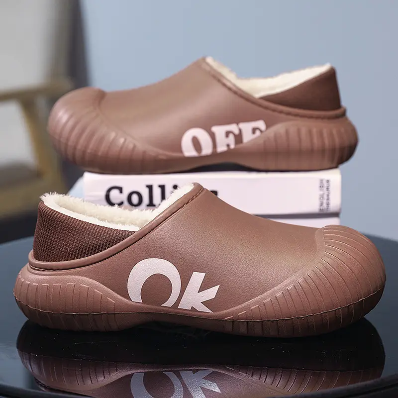 Men's Cotton Slip-On Shoes Off White Warm Winter - Image 8