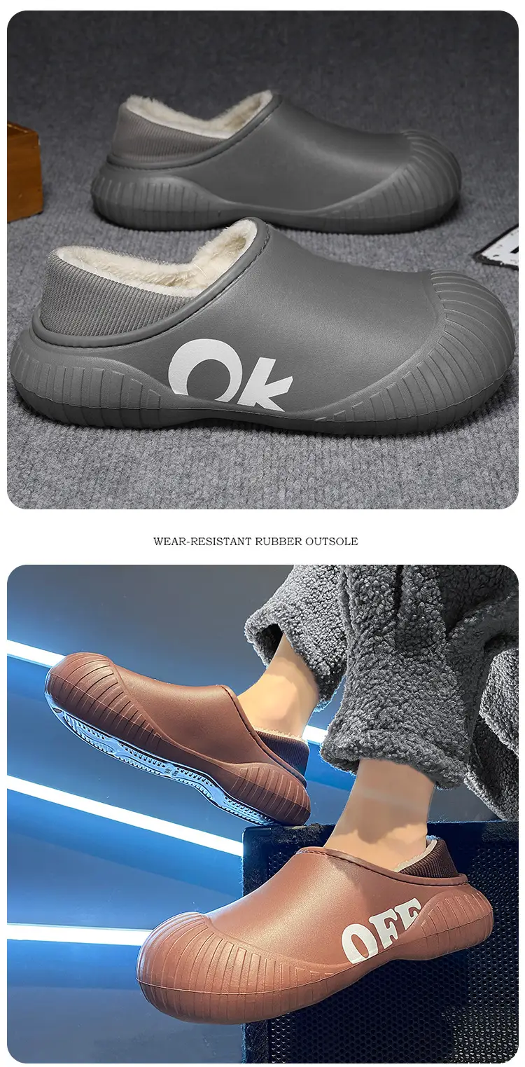 Men's Cotton Slip-On Shoes Off White Warm Winter — feature 14